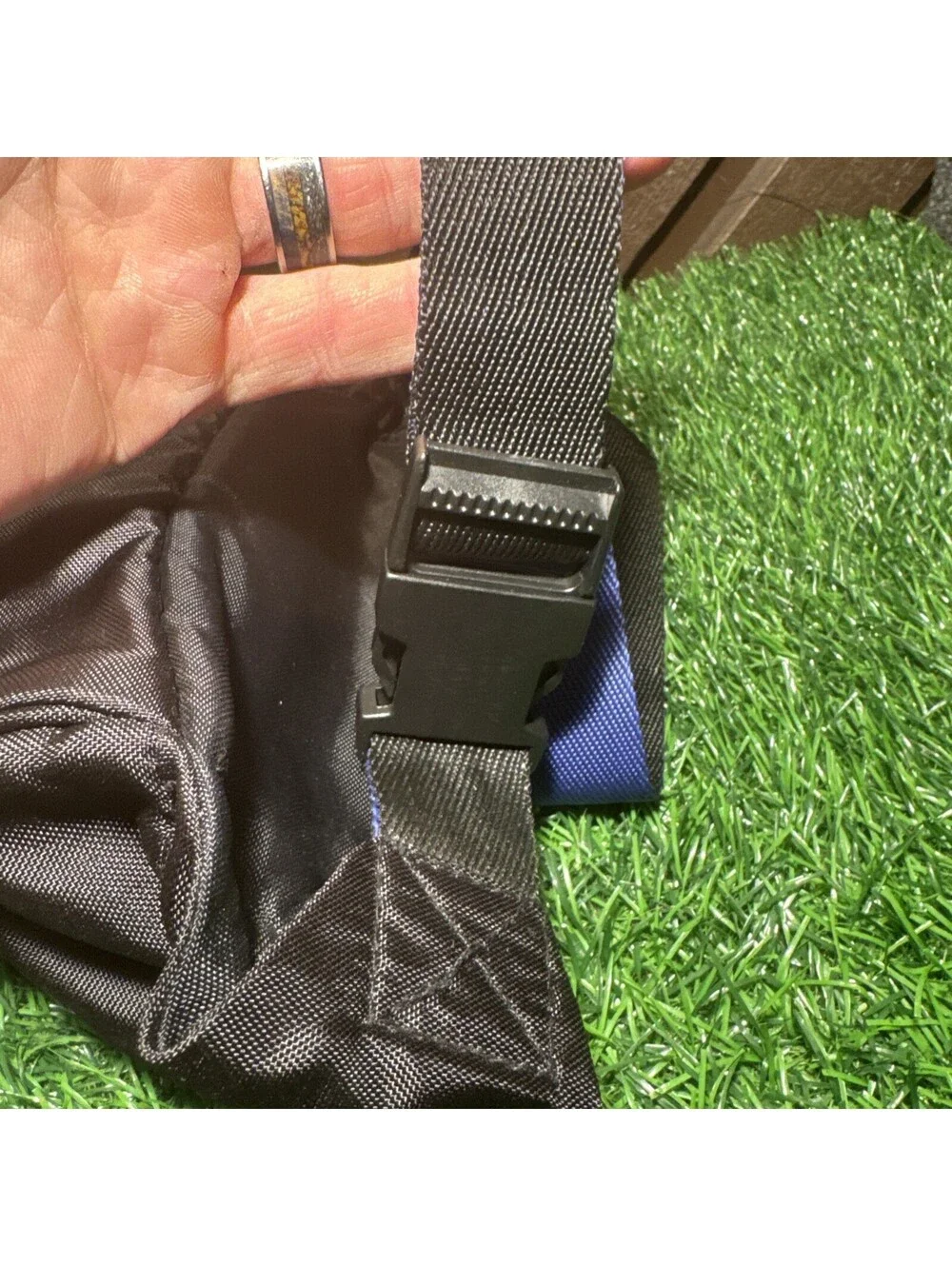 Vintage Quality Camera Accessories Fanny Pack QCA Nylon Waist Bag Black Blue